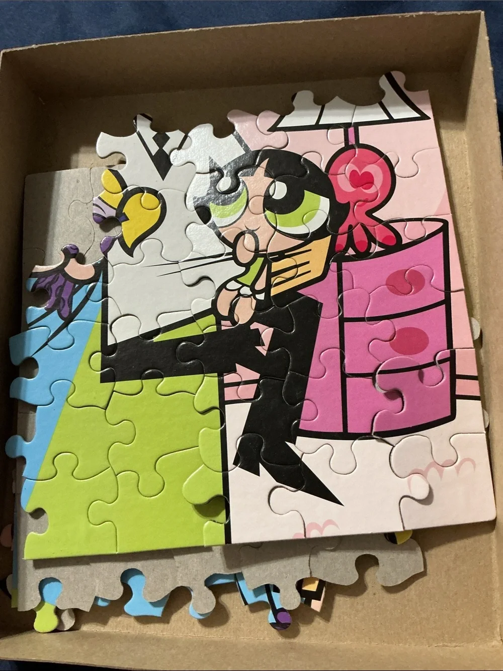 Vintage Cartoon Network Powerpuff Girls & Prof Utonium 100 piece Puzzle Complete
